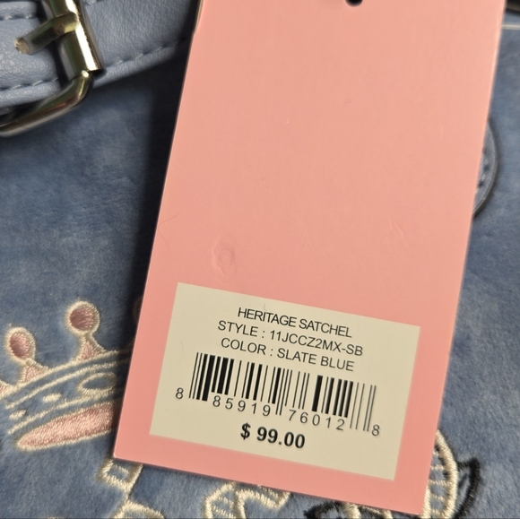 Juicy Couture Heritage Blue Satchel Crossbody Handbag Bag Purse 2 Charms - Picture 6 of 6